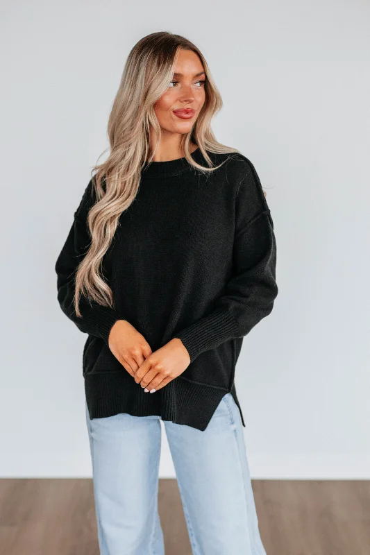 Sleek Design Odelia Oversized Sweater - Black