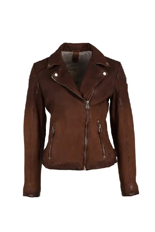 Crazy Discounts, Hurry Up Karyn Leather Jacket - Coffee