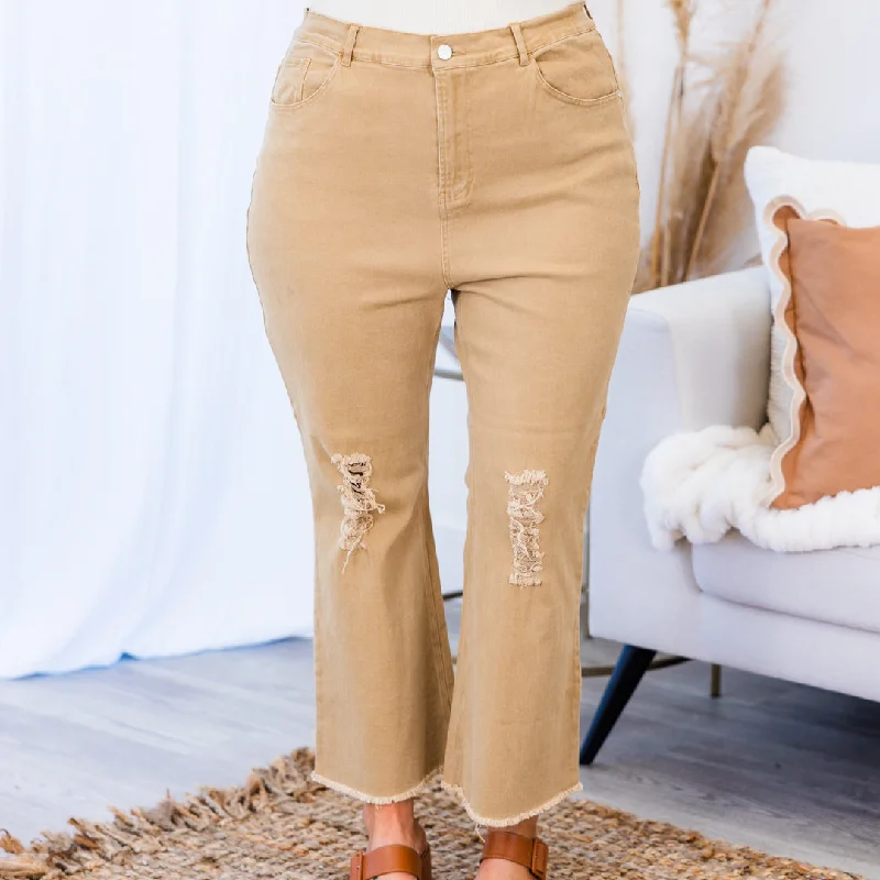 Spring Fashion Buttercup Flare Jeans, Brown