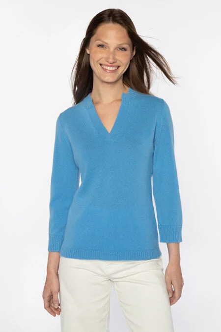 Vibrant Styles Kinross Cashmere Splitneck Crew