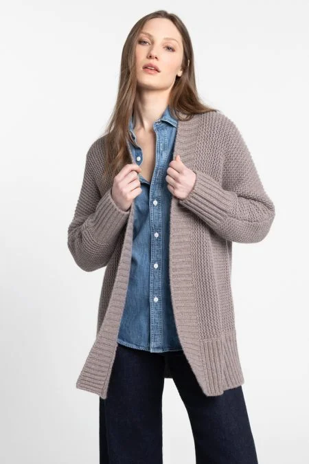 Durable Fashion Picks Kinross Cashmere Luxe Garter Stitch Cardigan