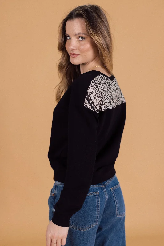 Popular Collection Sweater Merlin Black Aztec