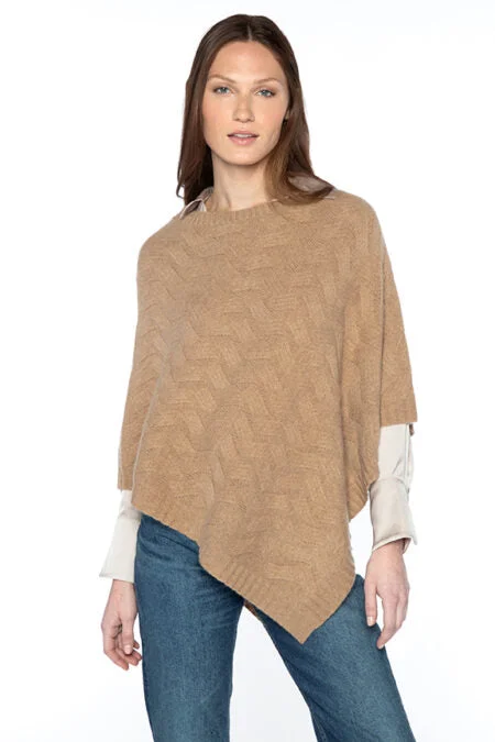 Earthy Tones Kinross Cashmere Cable Poncho