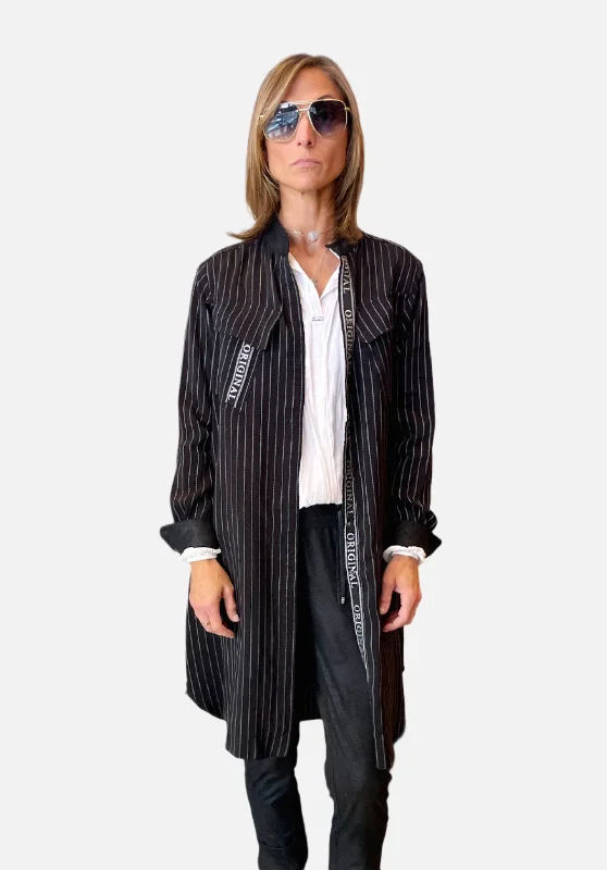 Unleash Your Trend Driven Style Original Midi Jacket - Black Stripe