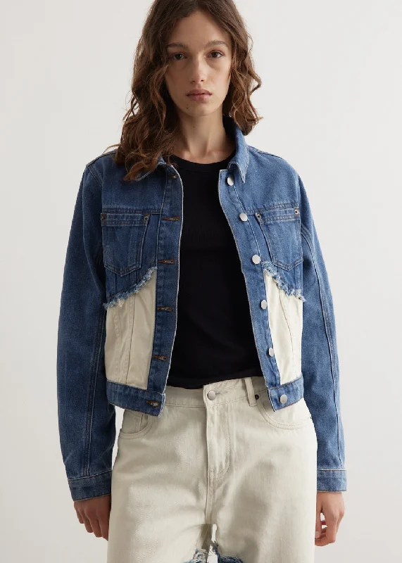 Elegant Simplicity Wardrobe Fray Denim Jacket