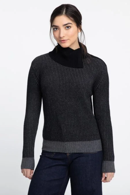 Style Beyond Borders Kinross Cashmere Plaited Zip Collar T-Neck