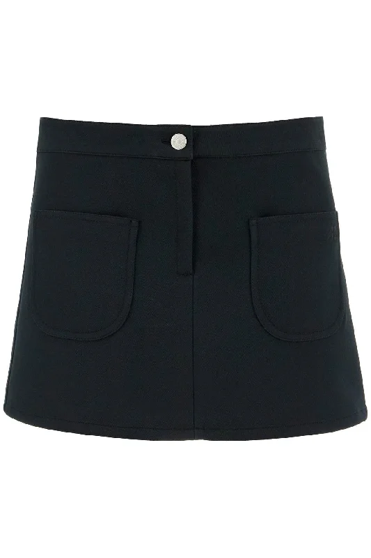 Elevated Style Courreges Women's 2-Pocket Twill Mini Skirt