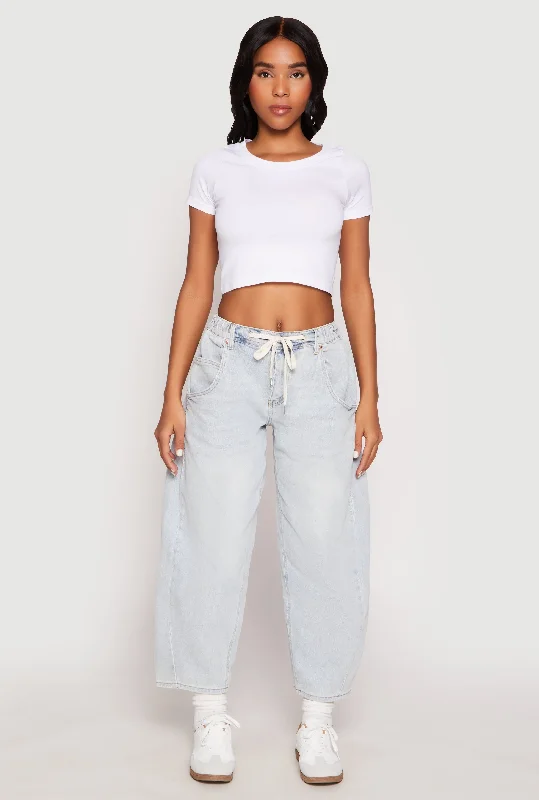 Trend Alert Almost Famous Drawstring Waist Barrel Jeans