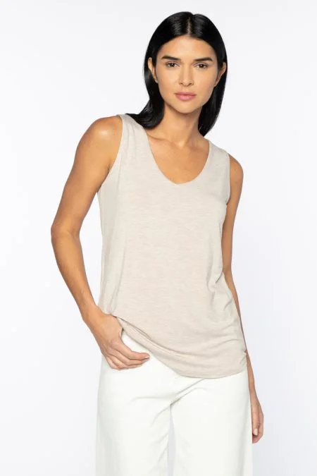 Flash Sale Fever Kinross Cashmere Hi Low Vee Tank