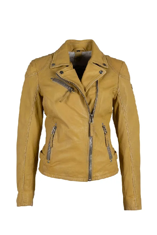 Budget Saver Sofia Leather Jacket - Yellow