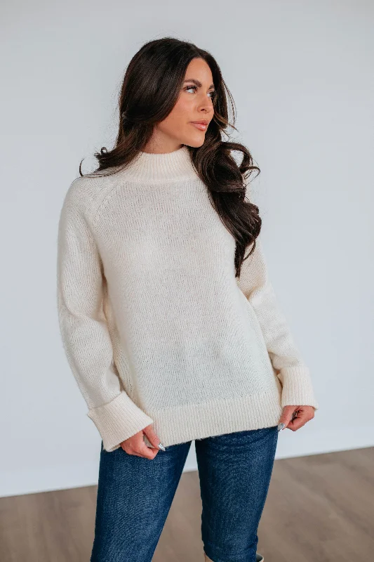 Limited Time Offers Samson Mock Neck Sweater - Cream