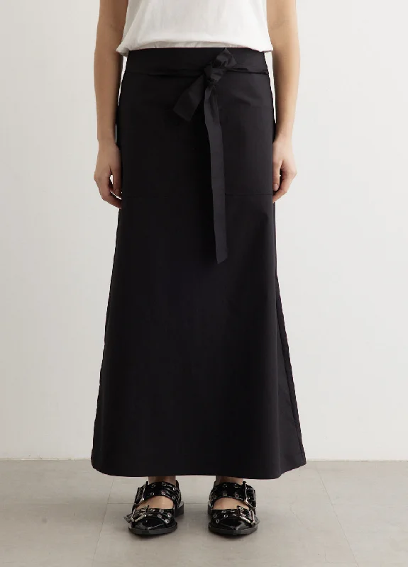 Sophisticated Fashion Tie Waist Cotton Skirt