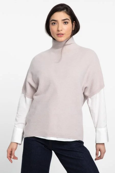 Exclusive Designer Collection Kinross Cashmere Textured Funnel Pullover