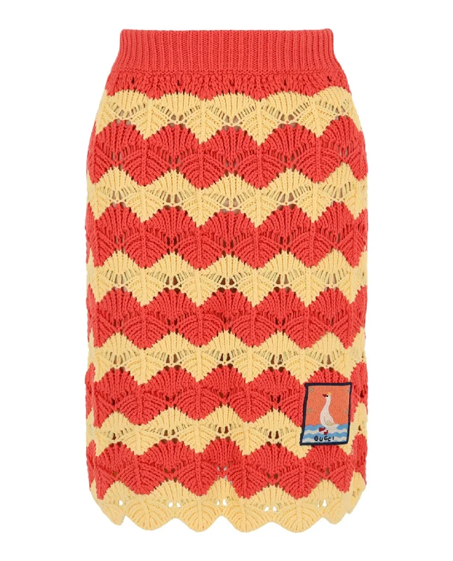 Relaxed Fashion Chevron Knit Skirt