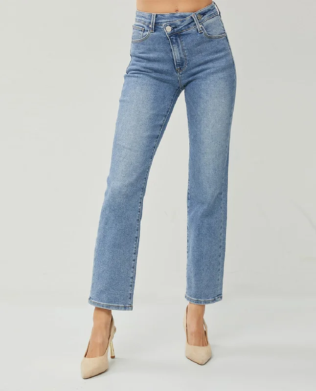 Exclusive Sale Risen High Rise Straight Leg Jeans