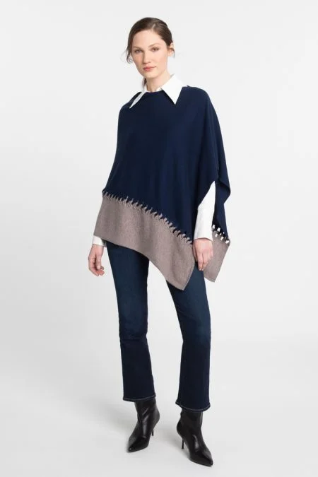 Break Fashion Norms Kinross Cashmere Twist Stitch Poncho