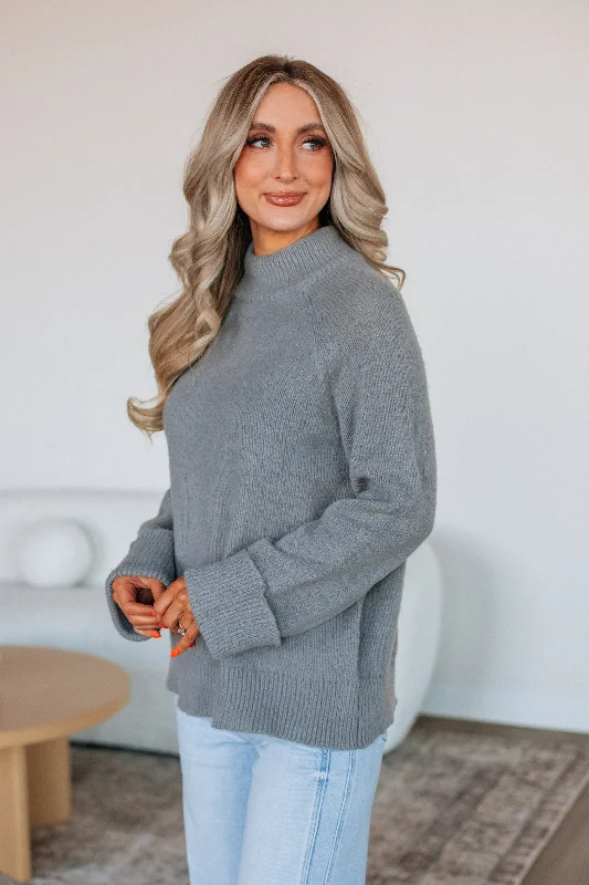 You'Ll Love Us Because Samson Mock Neck Sweater - Grey