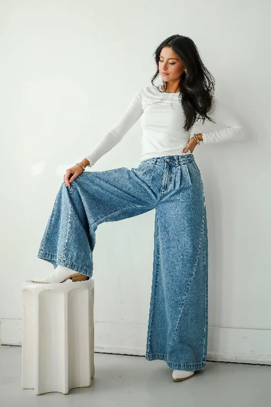 Romantic Date - Night Ensemble Kenzie Medium Wash Wide Leg Jeans