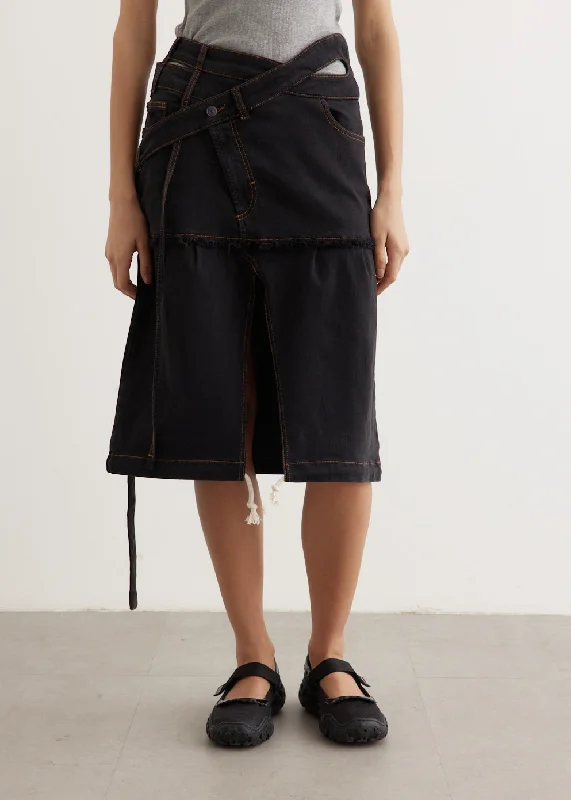 Stylish Statements Signature Wrap Denim Skirt