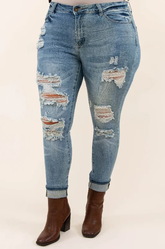 Alluring Design Go Explore Boyfriend Jeans, Medium Wash