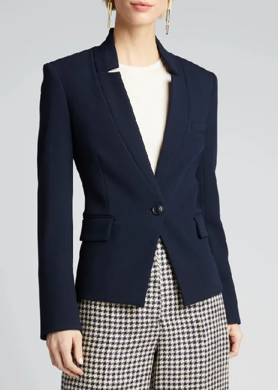 Flowy Fabric Farley Dickey Jacket - Navy