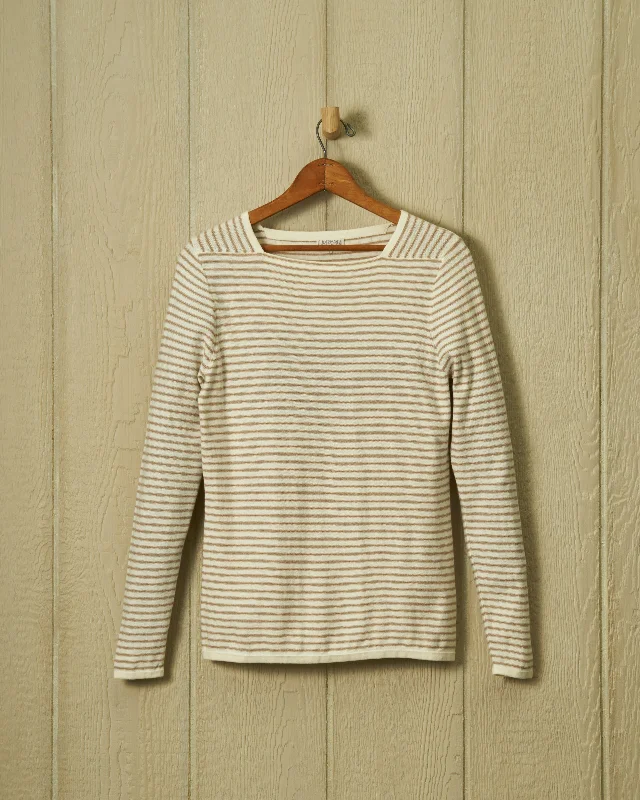 Style Versatile Women's Collection Riviera Sweater Knit Top in Cream/Twill