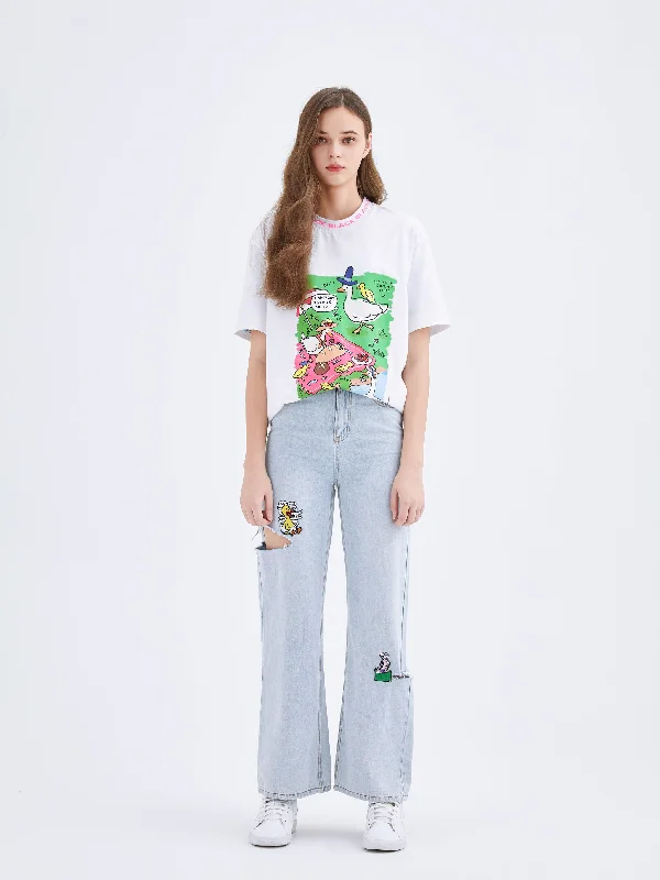 Vintage Style Clothing Sale Embroidered Baggy Jeans