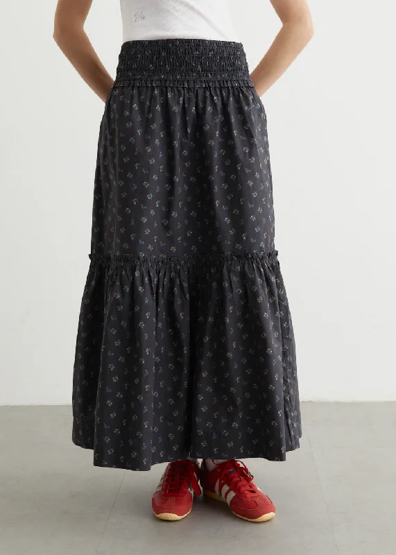 Sustainable Fashion Extravaganza Printed Cotton Smock Maxi Skirt