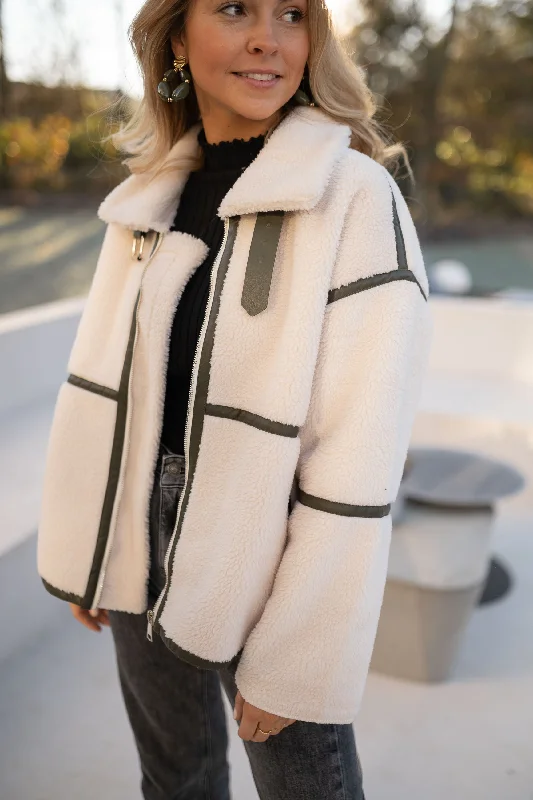 Crazy Price Slashing Khaki shearling Nita Jacket